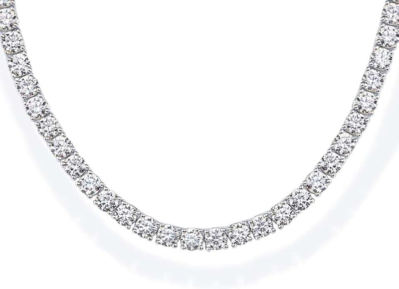 PAVOI 14K Gold Plated 3mm Simulated Diamond Tennis Necklace for Women | Tennis Chain | Chunky Long Gold Necklace for Women| Sizes 15" and 18"