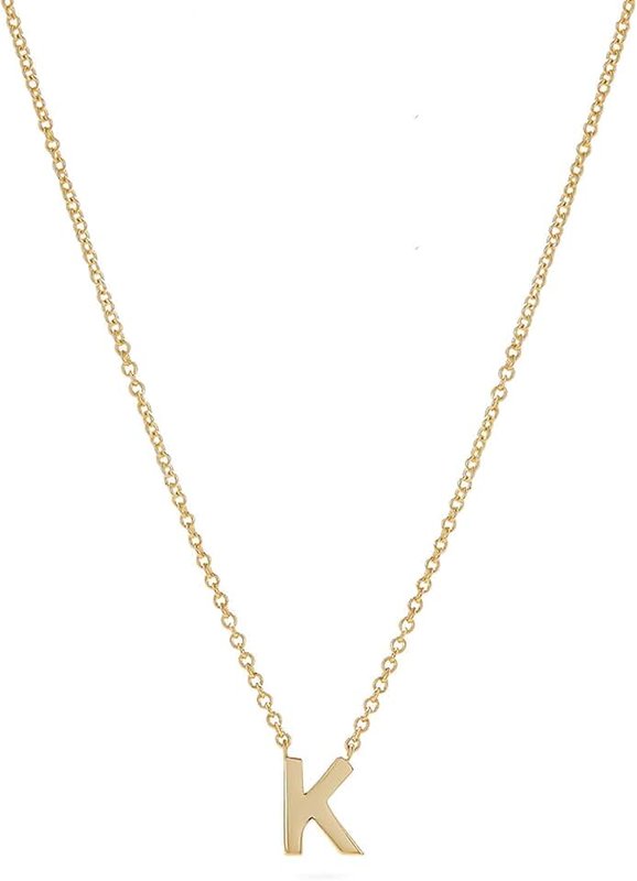 Fwlisesa SELFROSE Initial Necklaces for Women, Dainty Gold Letter Necklace 14k Gold Plated Personalized Tiny Initial Pendant Necklace Monogram Cute Letter Name Choker Necklaces for Teen Girls Simple Jewelry