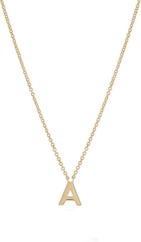 Fwlisesa SELFROSE Initial Necklaces for Women, Dainty Gold Letter Necklace 14k Gold Plated Personalized Tiny Initial Pendant Necklace Monogram Cute Letter Name Choker Necklaces for Teen Girls Simple Jewelry