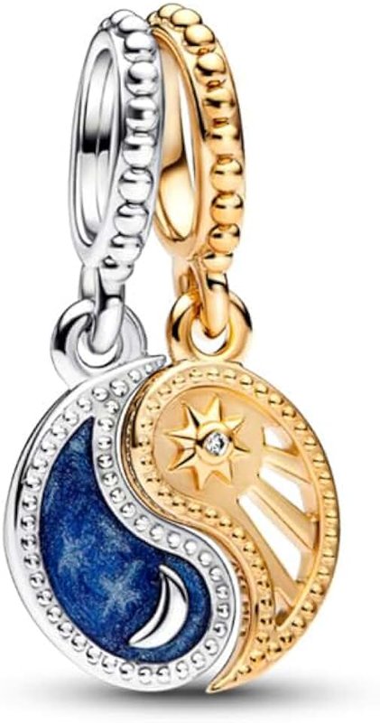 PANDORA Moments Two-Tone Sterling Silver and 14k rose-gold plated charms