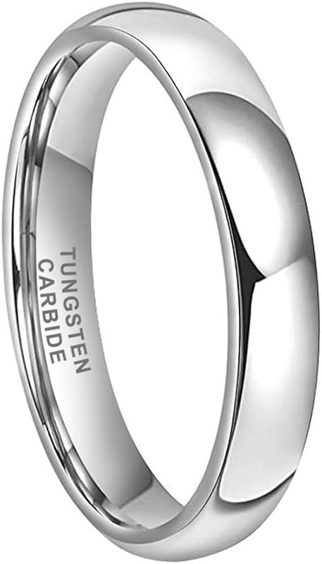 TUTISS 3mm 4mm 5mm 6mm 7mm 8mm 10mm Silver/Gold Tungsten Rings for Men Women Couple Fashion Jewelry Engagement Wedding Bands Domed Polished Comfort Fit