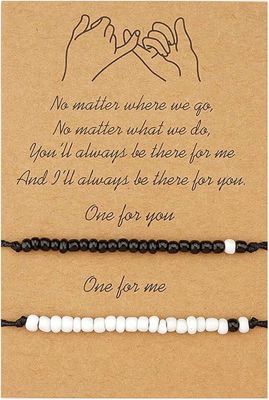 YALLNASL Couples Gifts Bracelets for Boyfriend and Girlfriend Matching Bracelet for Best Friends Friendship Bead Bracelet for Women Men Promise Bracelets for Mom and Son Daughter