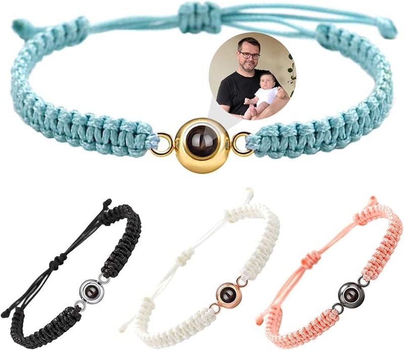 JUBOPE Custom Bracelets with Photos, Projection Bracelet with Picture inside, Picture Bracelet Personalized Photo, Anniversary Memorial Gifts for Women/Men/Couple/Family/Friend/Dog/Cat