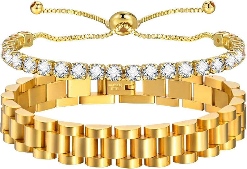 MPRAINBOW Personalized Women Thick Link Bracelet - Love Quote Name ID Engraved Link Bracelet,Adjustable Watch Band Chain Wristband Jewelry Gifts to Lover Girlfriend Wife Mom Sister