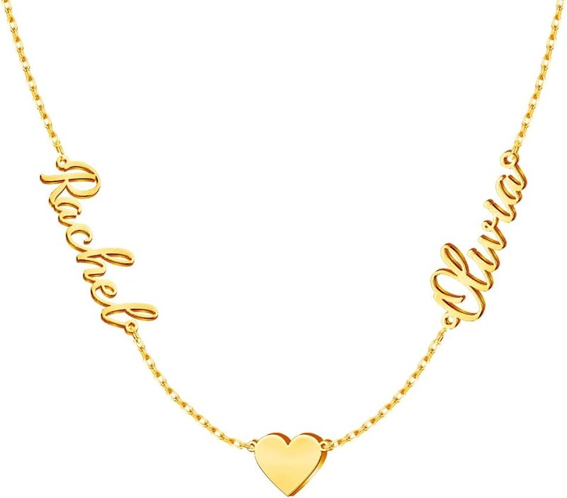 Yofair Custom Choker Name Necklace Personalized Letter Initial Necklace 18K Gold Plated Nameplate Pendant Birthday Gift for Women