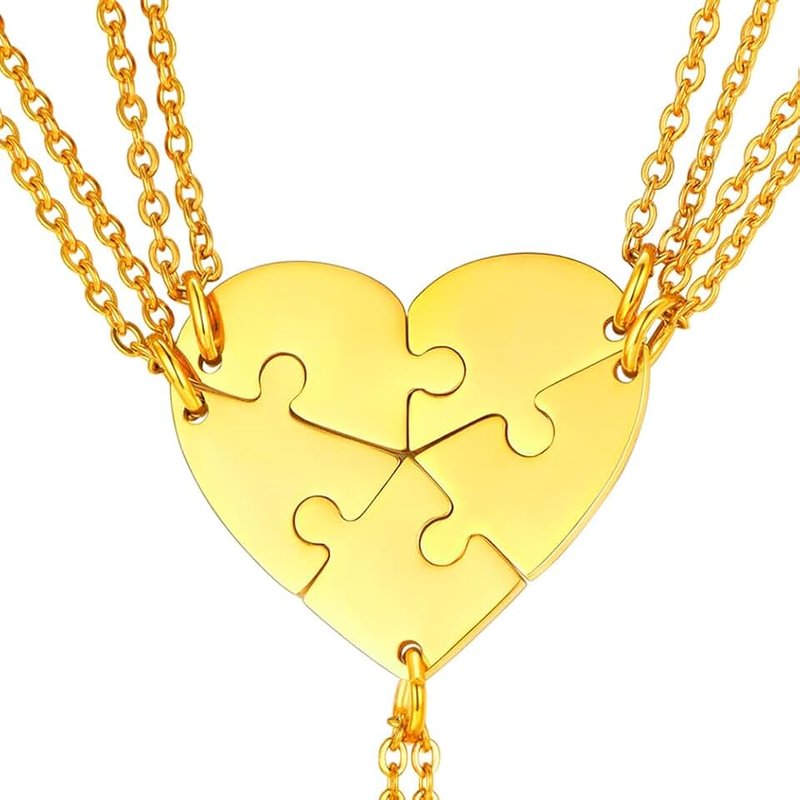 PROSTEEL Matching Necklaces for Friends Family, 2-6 pcs, Romantic Heart Pendant, Cute Cat Pendant Couple Necklace, Valentines Jewellery, Come with Gift Box