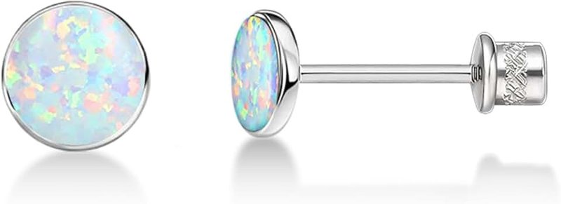 limerencia Hypoallergenic G23 Implant Grade Titanium Screw Back Earrings Tragus 20G Helix F136 Piercing Post for Girls' Sensitive Ears Cartilage