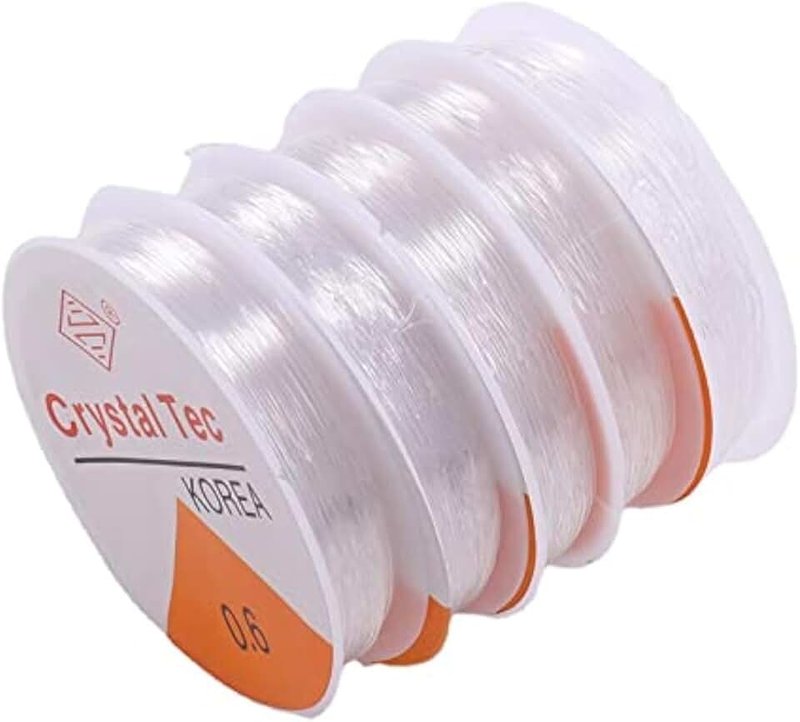 LORJE LORJE 5 Roll Clear Elastic Beading Threads，Stretchy Bead Cord String Stretchy Crystal Bracelet String for DIY Bracelet,Beading, Jewelry Making (0.5/0.6/0.7/0.8/1.0mm)