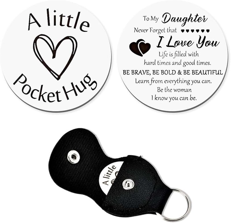 YangQian Pocket Hug Token Keychain Gifts for Women Men Engraved Inspirational Wedding Graduation Birthday Gifts for Teen Girls Boys