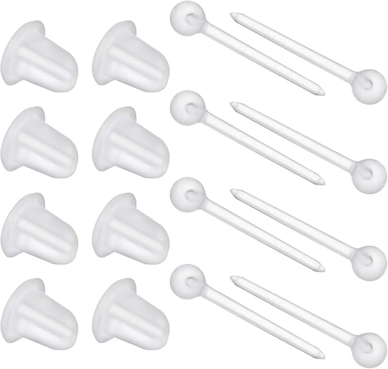 Bremorou Clear Plastic Silicone Stud Earrings - Invisible, Ideal for Surgery, Work, Sports & DIY - 100 Pair