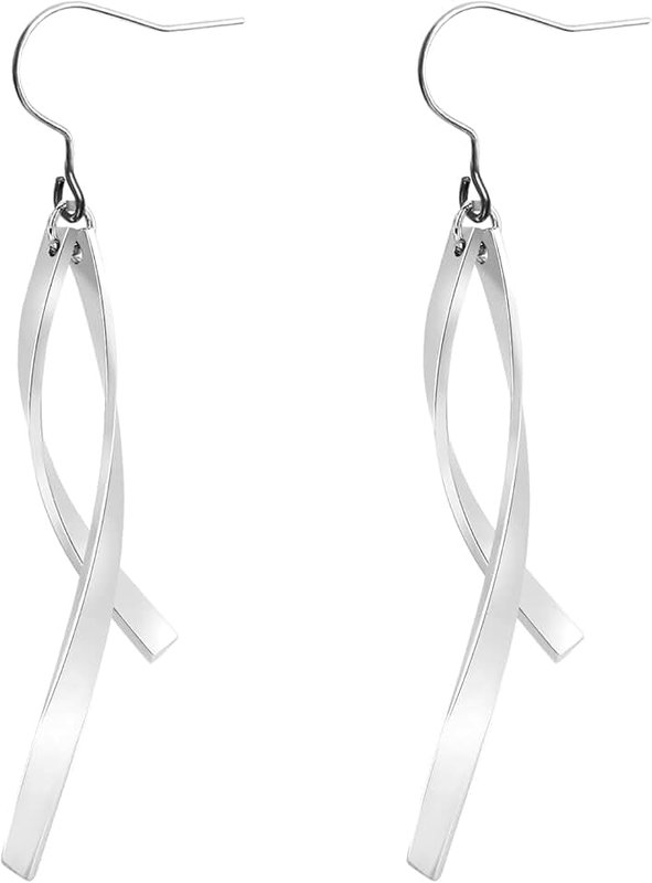 TGNEL Titanium Earrings Hoops Openwork Filigree/Infinity/Plain/Oval Hoop Teardrop Bohemian Hammered Dangle Earrings for Women, Simple Fashion Lightweight Drop Earring Pure Titanium Earrings Hypoallergenic for Sensitive Ears