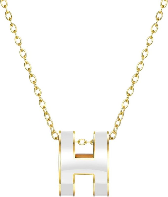 AIMADE H Necklace for Women18K Gold Plated Classic Letter Design Cute Fashion Necklace Pendant Jewelry Gifts for Women