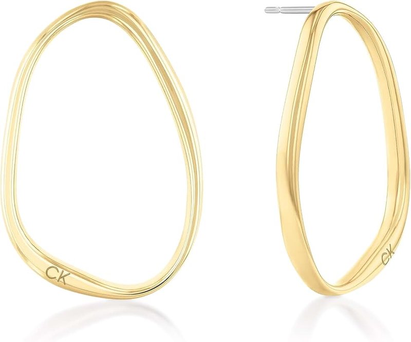 Calvin Klein Women's Gold Steel Women's Hoop Earrings, 35000451, Gold, One Size