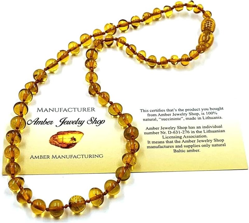 Amber Jewelry Shop Amber Necklace For Women For Men - Handmade Amber Necklace For Adults 18 inches