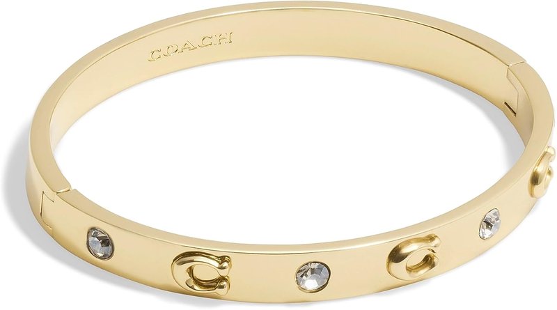 COACH COACH Women's Signature C Logo Hinged Bangle Bracelet