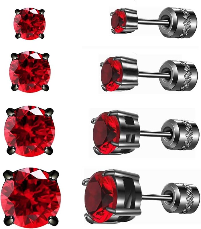 ZQGOFPT 4 Pairs 𝐓𝐢𝐭𝐚𝐧𝐢𝐮𝐦 𝐇𝐲𝐩𝐨𝐚𝐥𝐥𝐞𝐫𝐠𝐞𝐧𝐢𝐜 Earrings for 𝐒𝐞𝐧𝐬𝐢𝐭𝐢𝐯𝐞 𝐄𝐚𝐫𝐬,Rainbow 5A 𝐂𝐮𝐛𝐢𝐜 𝐙𝐢𝐫𝐜𝐨𝐧𝐢𝐚 𝐒𝐜𝐫𝐞𝐰 𝐁𝐚𝐜𝐤 Stud Earrings for Women Men Surgical Stainless Steel Double Side Earrings 𝐏𝐢𝐞𝐫𝐜𝐢𝐧𝐠 Sleeper