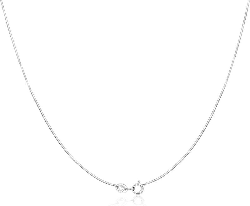 FUNEIA 925 Sterling Silver Necklace for Women Girls Trendy Dainty Real Silver Chain Necklace Simple Thin Box Chain Beaded Chain Snake Chain Herringbone Necklaces Jewelry 14/16/18 Inch
