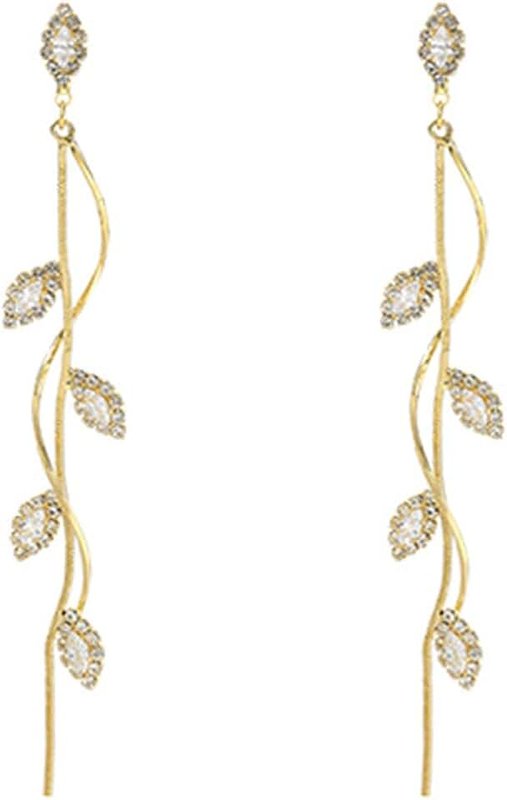 ASOQOLA Crystal Wedding Earrings for Bridal Bridesmaid ，Bride Drop Earrings Gold Chandelier Dangle Earrings for Women， Cubic Zirconia Rhinestone Dangling Earrings Prom Party Jewelry Gifts