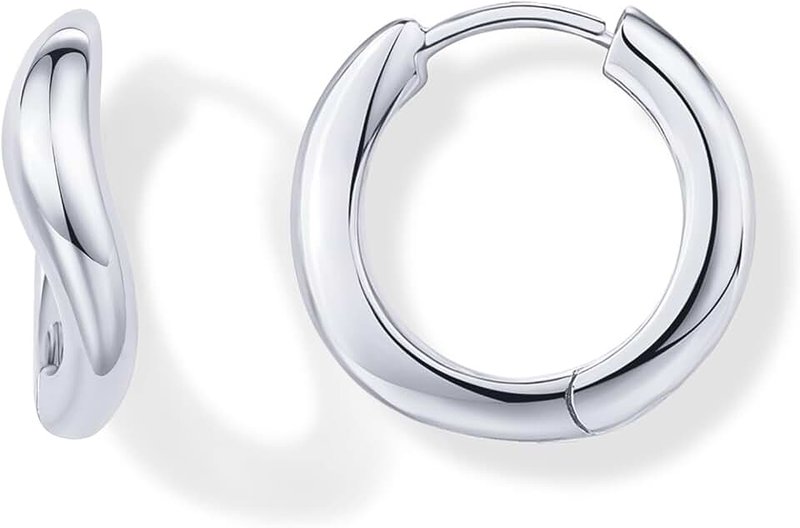 PAVOI 14K Gold Plated Sterling Silver Posts Wavy Huggie Hoops | Twisted Wave Hoop Earrings for Women