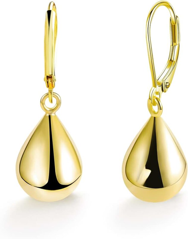 ALEXCRAFT 925 Sterling Silver Teardrop Leverback Earrings for Women Girls Waterdrop Tear Drop Dangle Earrings Jewelry Hypoallergenic Silver Teardrop Leverback Dangle Earrings for Women