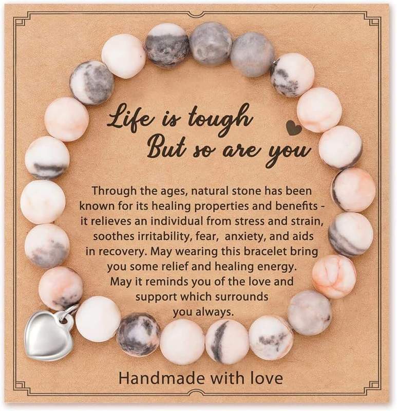 RFTWXHPN Get Well Soon Gifts Bracelet for Women Anti Anxiety Bracelet Healing Stones Crystals Bracelets for Women Girls Quartz Relaxation Bracelet Womens Anxiety Relief Bracelets