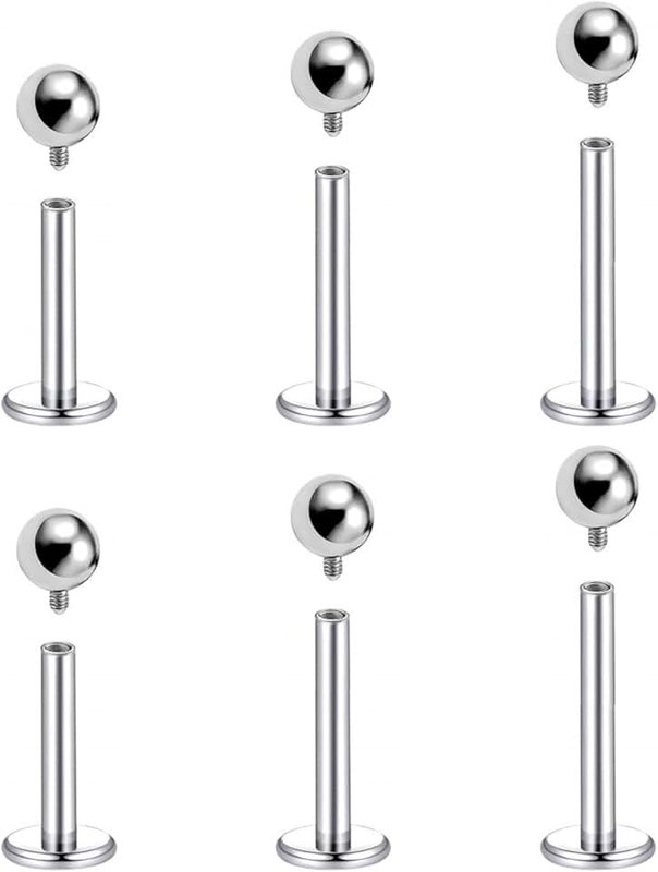 NewkeepsR 16G Internally Threaded F136 Implant Grade Titanium Labret Monroe Lip Tragus Helix Earrings Studs