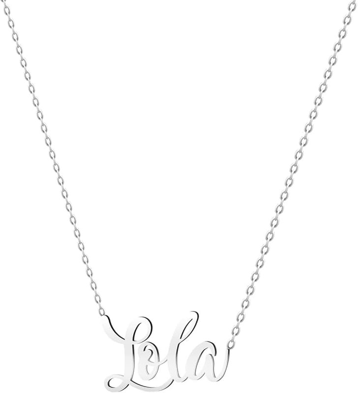 various Personalised Stainless Steel Name Necklace Silver Necklace Women Personalized Gifts for Women Mom Girls Couples Best Friend
