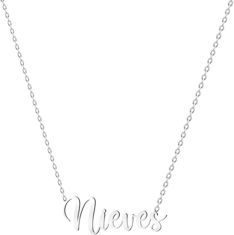 various Personalised Stainless Steel Name Necklace Silver Necklace Women Personalized Gifts for Women Mom Girls Couples Best Friend