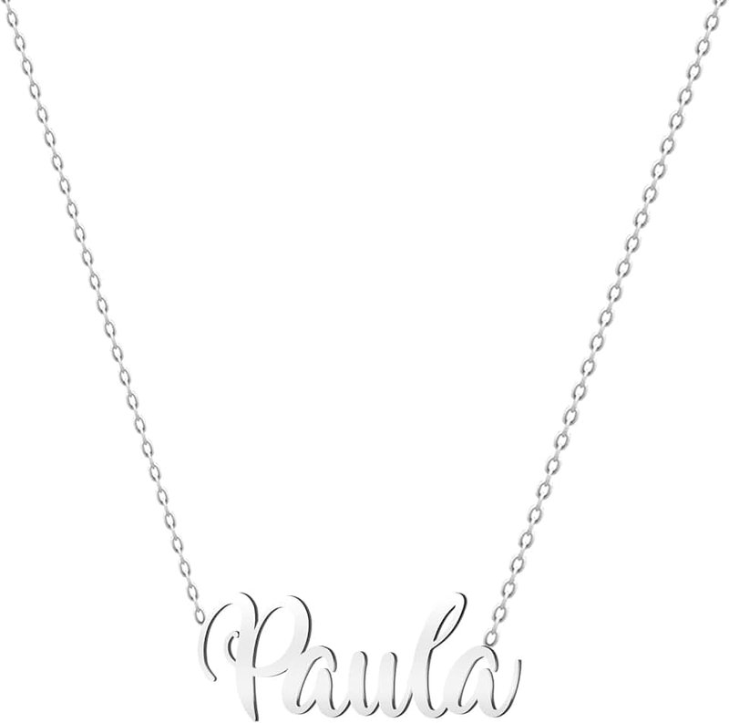 various Personalised Stainless Steel Name Pendant Necklace Silver - Personalised Gifts for Women, Mother, Girls, Couples or Best Friend, Platado, Stainless Steel, Not, Plateado, Stainless Steel, Not