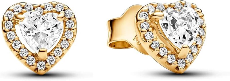 PANDORA PANDORA Timeless Schmuck Herz, 14-karätig vergoldet, mit klarem Cubic Zirkonia