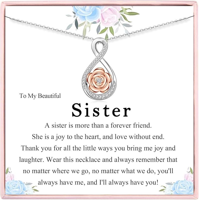 JETBON Friendship Gifts, Best Friend Necklace - Sterling Silver Infinity Necklace for Women, Gift for Best Friend Soul Sister Birthday Christmas Graduation Jewellery