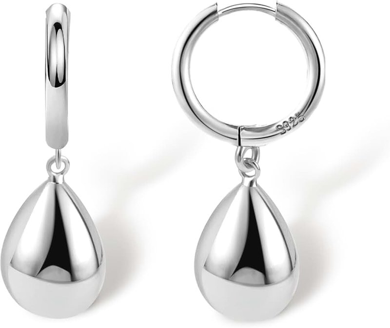 ALEXCRAFT 925 Sterling Silver Teardrop Leverback Earrings for Women Girls Waterdrop Tear Drop Dangle Earrings Jewelry Hypoallergenic Silver Teardrop Leverback Dangle Earrings for Women