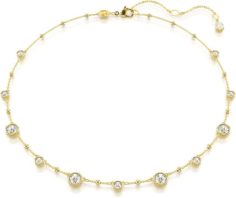 Swarovski Imber Pendant and Necklace Collection, White Round Cut Crystals in a Rhodium or Gold-Tone Plated Setting