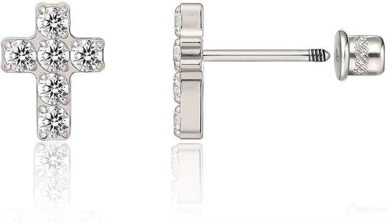 limerencia Hypoallergenic G23 Implant Grade Titanium Screw Back Earrings Tragus 20G Helix F136 Piercing Post for Girls' Sensitive Ears Cartilage