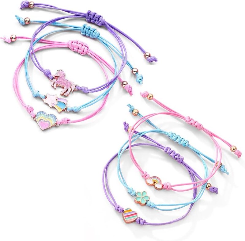 Rhys Set of 6 bracelets for children and girls, jewellery as a gift or party bag for children's birthday parties, 14.5-19 cm, Zinc
