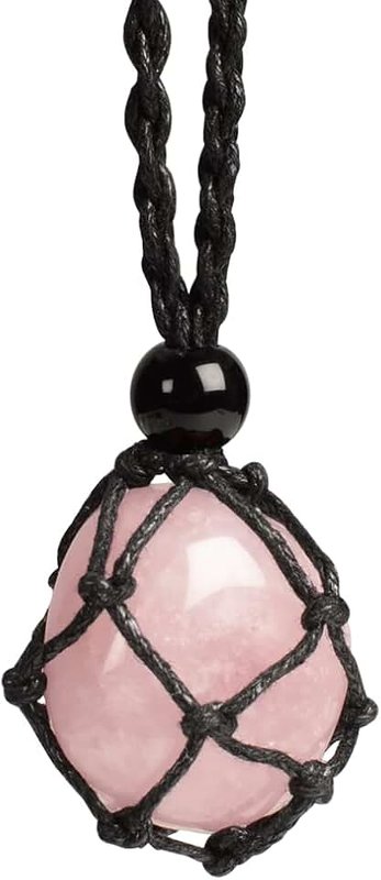 LERSUSI Stone Necklace Cord, Healing Crystal Necklace Set, Adjustable Rope, Handmade, Natural Gemstone, Energy Crystal Spirit Jewelry, Aura Pendant