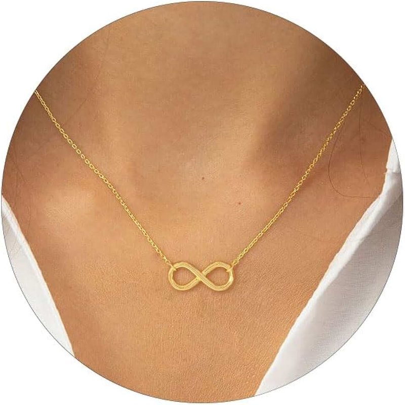HANLI Gold Necklace for Women 14K Gold Plated Butterfly Necklace Dainty Sunflower Necklace Simple Infinity Sun Lotus Necklace Monstera Leaf Necklace Jewelry for Girls