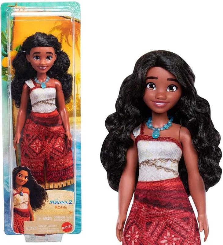 Mattel & Disney Moana 2 Moana Fashion Doll with 2 Accessories, Removable Outfit with Necklace & Anklet, Inspired by The Movie