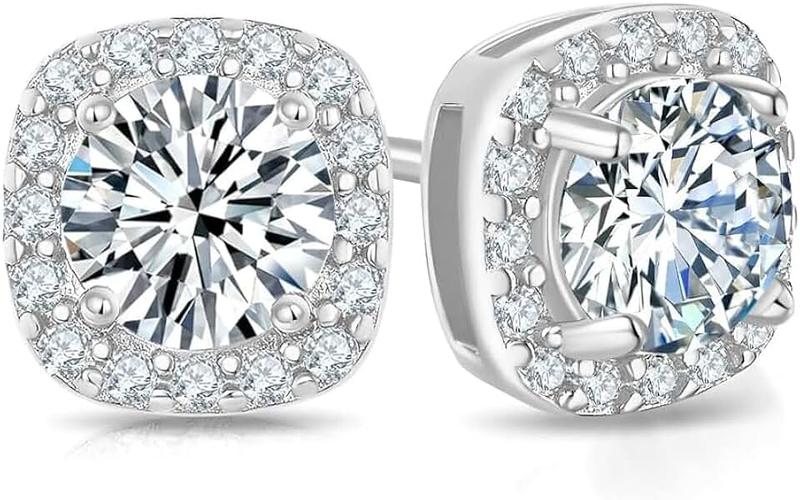 Dojojosa Moissanite Stud Earrings 925 Sterling Silver Lab Created Diamond Earrings for Women Men DOJOJOSA Jewelry Gifts