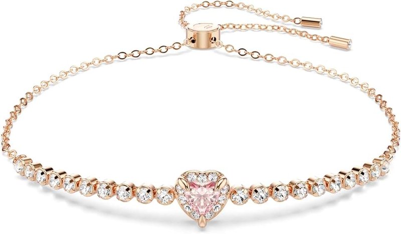 Swarovski One bracelet, Heart, Pink, Rose gold-tone plated