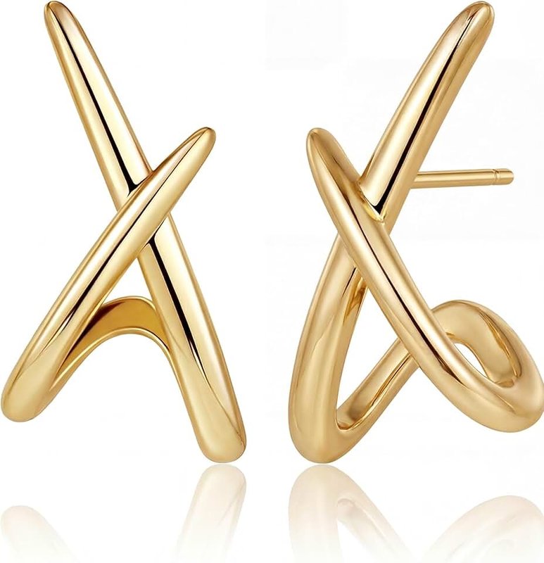 MUMREUES Gold Earrings for Women Trendy,14K Gold Stud Earrings Dainty Earrings Simple Minimalist Gold Earrings Hypoallergenic Earring for Women Gifts Global Recycled Standard