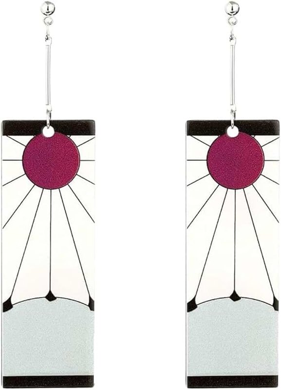 OEIOTEI Kamado Tanjirou Earrings Cosplay Accessories Prop Animation Secondary Peripheral Earrings Acrylic Personalized Earring Kamado T Fans Gift Gift for Anime Enthusiasts