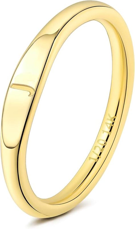YURZA Gold Initial Rings for Women Non Tarnish Thumb Rings for Teen Girls 14K Gold plated for Women
