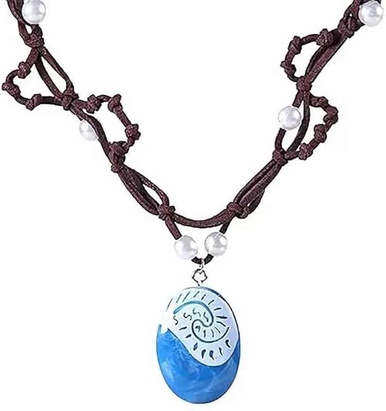 Ocean Pendant Necklace Imitation Pearl Necklace Party for Women and Girls, One size, Metal, artificial pearls, Blue, One size, Metal, artificial pearls