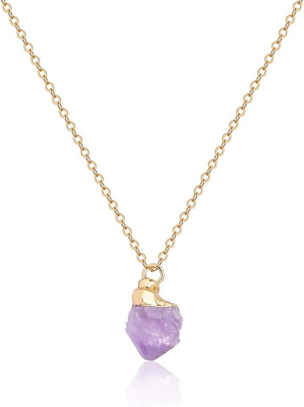 Fremttly Crystal Necklace for Women, Handmade Gem Necklace 14K Gold Plated Healing Crystals and Stones Spiritual Jewelry Gifts for Women