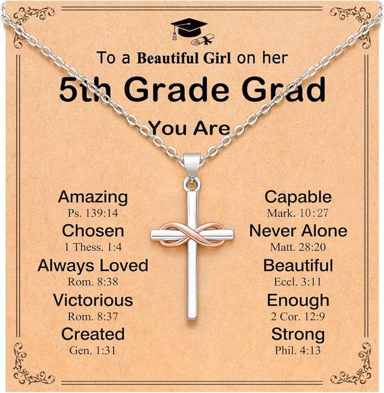 UPROMI Happy 10th/11th/12th/13th/14th/15th/16th/17th/18th/21st Birthday Gifts for Girls Her, Cross Necklace Birthday Gift Ideas