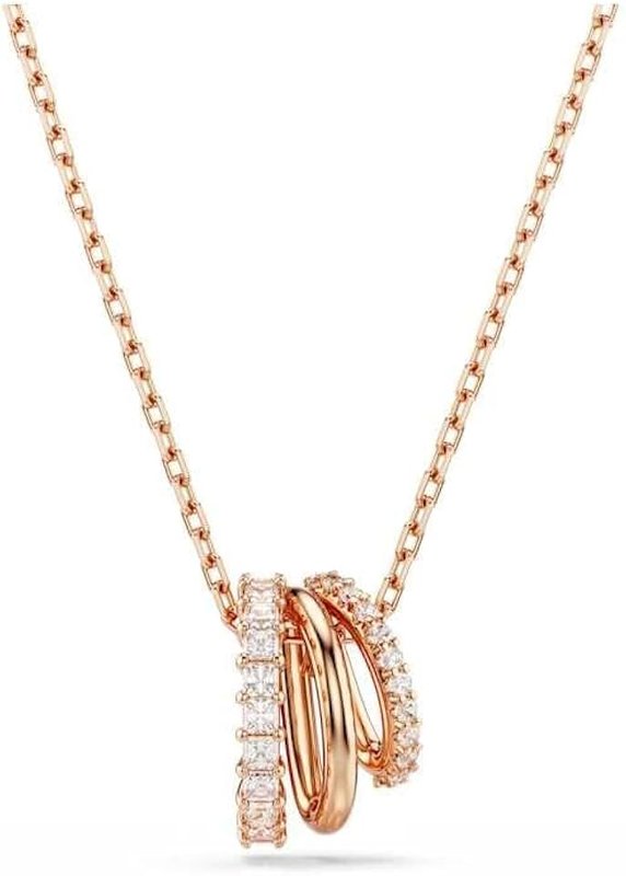 Swarovski Hyperbola Pendant, Mixed Cuts, Clear, Rose Gold-Tone Finished