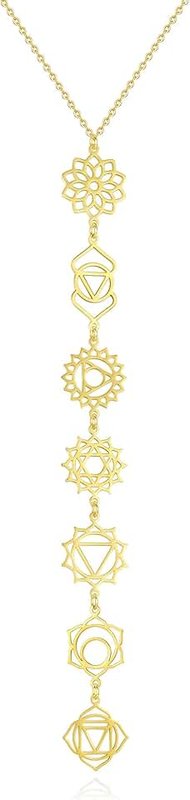 LILILEIDY Spiritual Chakra Necklace for Women Trendy - Gold Long Necklaces Yoga Dainty Trendy Y Prom Birthday