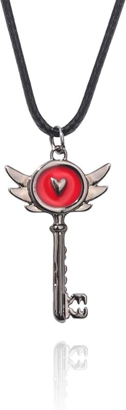 SONGCHANGJEWELRY Key Necklace Anime Jewelry Pendant Women Men Gift Hasbin Fans Merch for Hazbin Cosplay