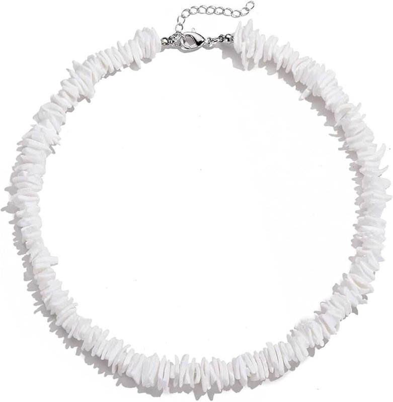 Nackiy Handmade Sea Shell Necklace Choker for Women Summer Adjustable Natural Shell Collar Necklace